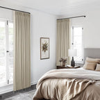 Burlywood Birch 100% Blackout Pinch Pleated Linen Curtains 84 Inches Long | - Image 8