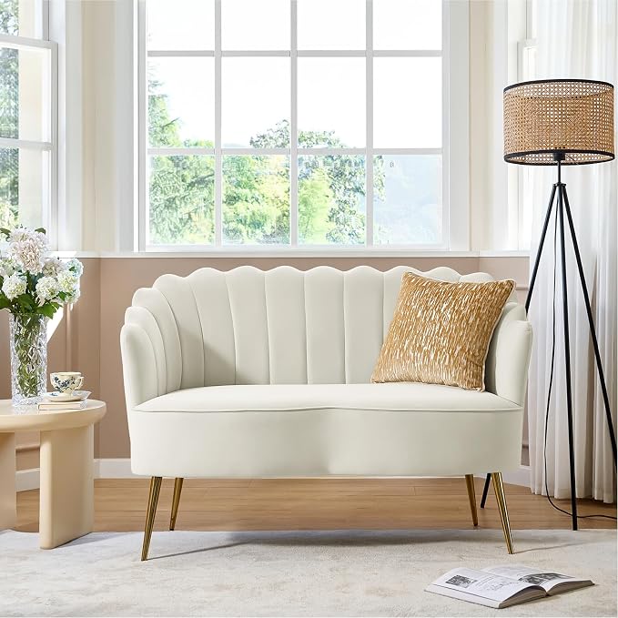 HULALA HOME Modern Velvet Loveseat Sofa by HULALAHOME