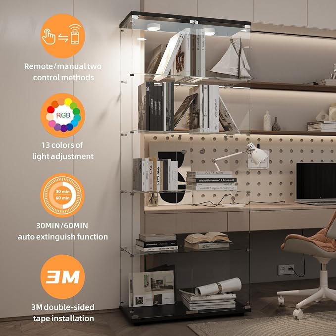 LFT HUIMEI2Y Glass Display Cabinet 5-Shelf - Image 5