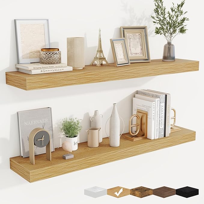 fuqing Floating Shelves for Wall, Wall Mounted Wood Floating Shelf by Fuqing