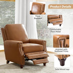 HULALA HOME Genuine Leather Manual Recliner Chairs Set of 2 - Image 7