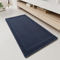 RESARE Waffle Bathroom Runner Rugs, Non Slip Boho Bath Mat 24"x48" Navy | Long by Resare