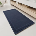 RESARE Waffle Bathroom Runner Rugs, Non Slip Boho Bath Mat 24"x48" Navy | Long by Resare