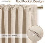 INOVADAY Extra Wide 100% Blackout Linen Curtains - Image 4