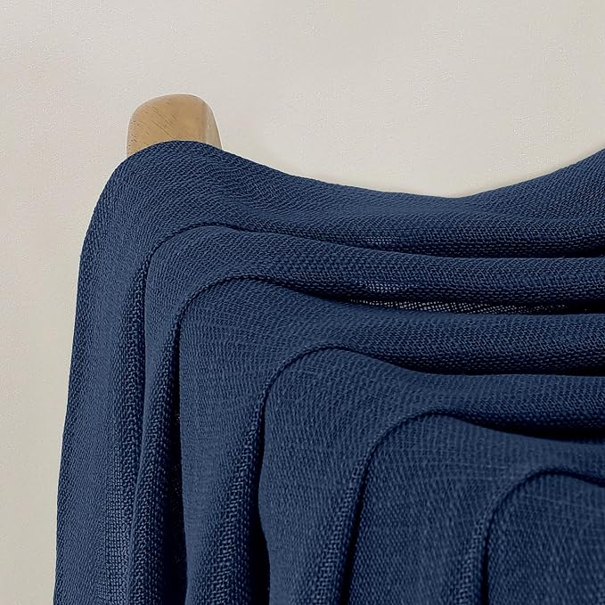 Chyhomenyc Navy Blue Semi Sheer Curtains 96 Inches Long 2 Panels - Image 9