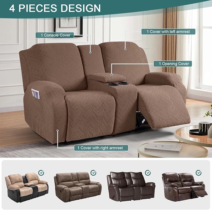 Ruaozz Loveseat Recliner Covers - Image 4