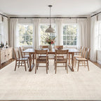 5x7 Area Rugs Living Room: Bedroom Neutral Washable Carpet Beige | Large - Image 9