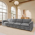 JUMMICO 159" Modular Sectional Chenille Couches Linear Sofa by JUMMICO