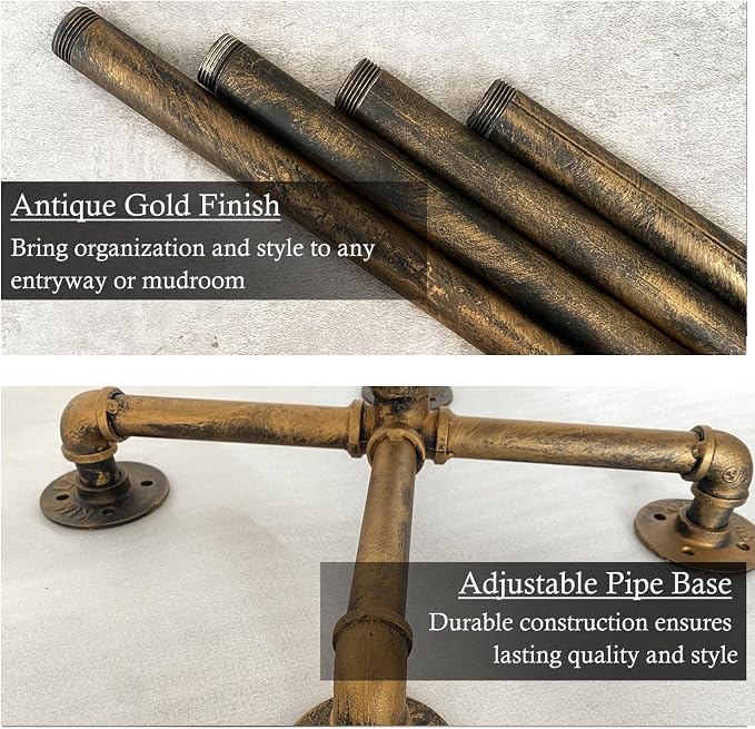Industrial Coat Rack, Metal Pipe Coat Rack Stand Freestanding - Image 5