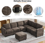 104'' V Shaped Modular Sofa, Sectional Couch - Image 5