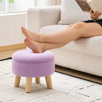 Wimarsbon Storage Ottoman, Modern Round Footrest - Image 5