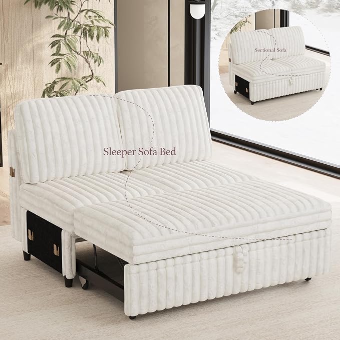 Belffin Corduroy Sleeper Sofa - Image 3