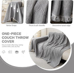 DREAMINGO Modern Chenille Couch Cover Blanket Washable Sofa Covers - Image 3