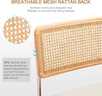 Zesthouse Natural Rattan Dining Chairs Set of 4, Mid Century Modern Dining - Image 3