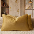 GIGIZAZA Golden Velvet Pillow Covers 12x20 Decorative Pillows Pack of 2 | by GIGIZAZAFocusingonhomedecoration