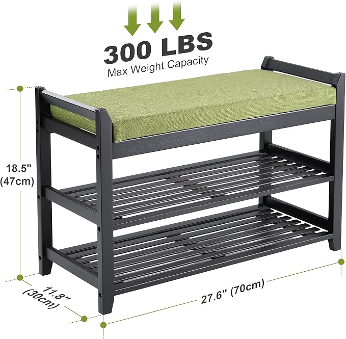 PETKABOO Shoe Rack Bench with Storage 27.6 in, Living Room - Image 3