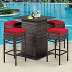Tangkula 5 Piece Outdoor Rattan Bar Set, Patio Bar Furniture - Image 2