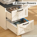 YOMILUVE 63" Farmhouse L Shaped Executive Desk - Image 5