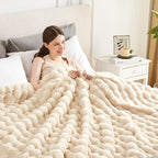 60x80 Inches Ultra-Soft Fuzzy Faux Fur Plush Twin Size Blanket by Serenhom