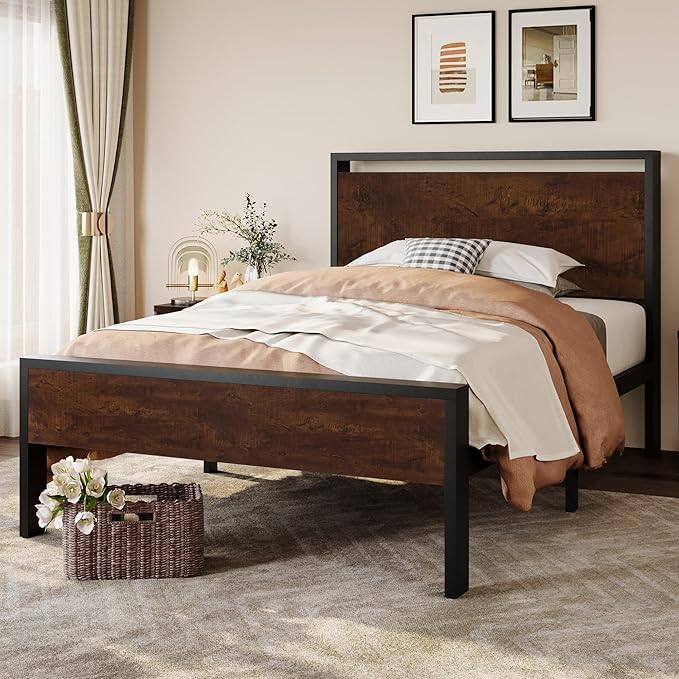 SHA CERLIN 14 Inch Twin Size Metal Platform Bed Frame by SHACERLIN