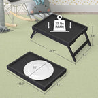 Artmeer Bed Tray Table with Folding Legs, Bamboo Breakfast in Bed - Image 4