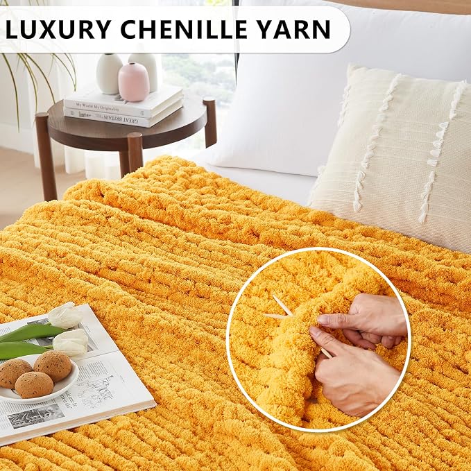 L'AGRATY Chunky Knit Throw Blanket - Image 5