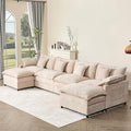 GOSUHI 142.5" U Shaped Couch, Modular Sectional Sofa, 3-Seater Comfy Cloud Couch by GOSUHI