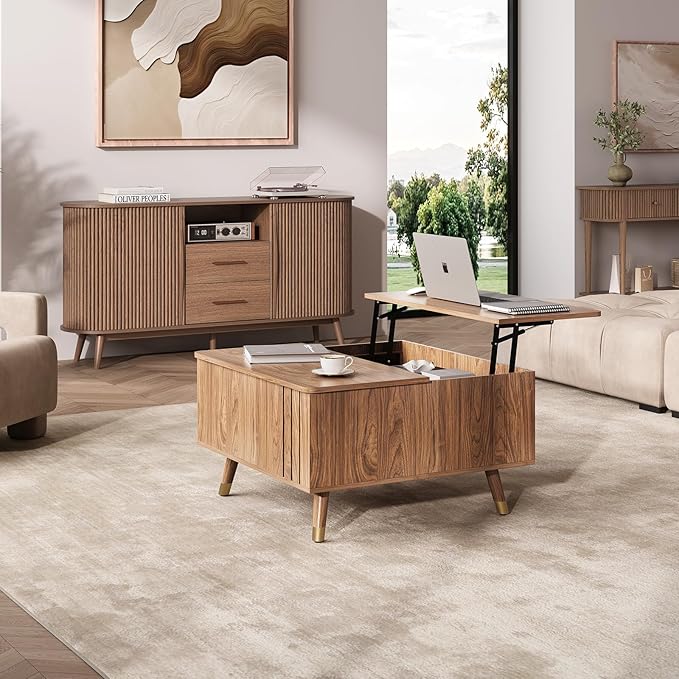 JOINICE 32" Square Lift Top Coffee Table - Image 6