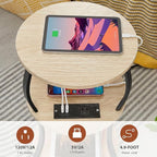 Small Round Side Table with Charging Station, 3-Tier Waist Circular End Table - Image 7