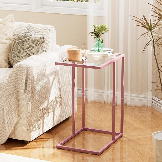 C Shaped End Table Set of 2, Small Side Couch Sofa Tables - Image 7
