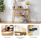 39.4" Solid Bamboo Entryway Console Table, Sofa Table Behind Couch, Narrow - Image 7