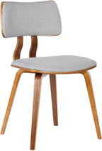 Armen Living Jaguar Mid-Century Dining Chair in Walnut Wood and Gray Fabric - Image 6