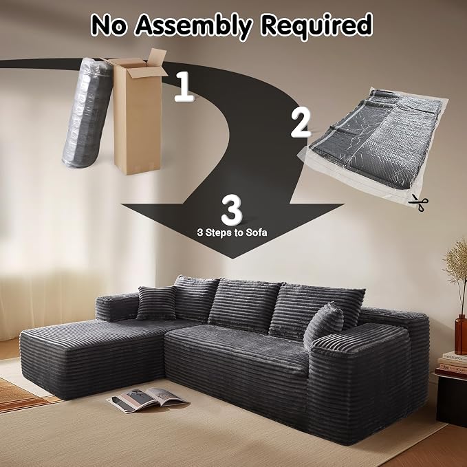 ovios 104" Cloud Boneless Couch - Image 4