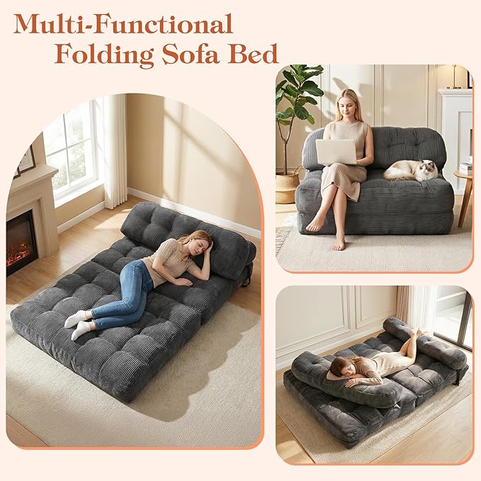 Folding Sofa Bed, Convertible Sleeper Chair - Image 3