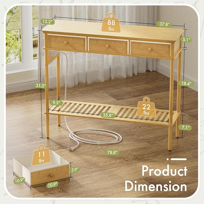 38" Entryway Table Console Table - Image 2