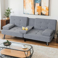 Shahoo Modern Linen Upholstered Convertible Folding Futon Sofa Bed by BuynowfromShahoo