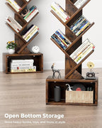 Evermagin Tree Bookshelf with Light, 6 Tier Small Bookcase, Narrow Floor - Image 5
