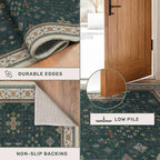 Vintage Dark Green 6x8 Dining Room Rugs - Image 6