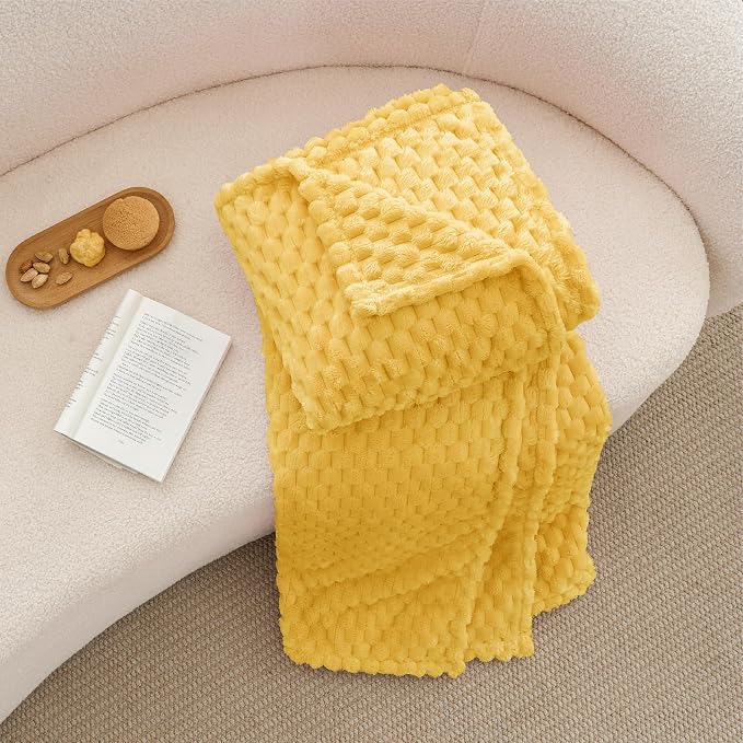 BEDELITE Yellow Twin Blanket for Couch, Soft Cozy Gifts for Women, 60 * 80 | 3D - Image 5