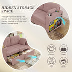 67" Small Loveseat Couch with Storage, USB Charging and Cup Holder, Space - Image 4
