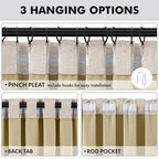 MIULEE 100% Blackout Linen Curtains 42 x 84 Inch Natural 2 Panels | Thermal - Image 5