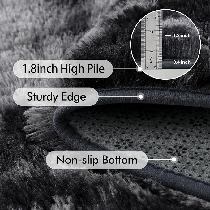 4x6 Ft Shag Rugs for Bedroom Living Room, Tie-Dyed Ultra Soft Fluffy Furry Area - Image 5