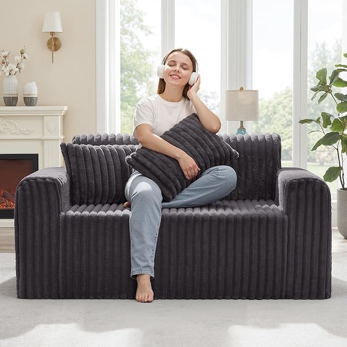 Hobestluk Couch Sofa 2-Seater Foam Sofa Loveseat by YourHomeDeservesMore