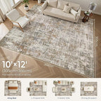 DMOYEST Area Rug Living Room Rugs 10x12 Washable Abstract Carpet | Neutral - Image 2