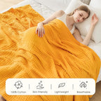 EMME Muslin Blankets for Adults Throw Blanket for Couch Breathable Gauze Soft - Image 3