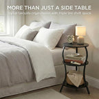 Vintage Small Round Side Table, 3-Tier Slim Waist Circular End Table - Image 8