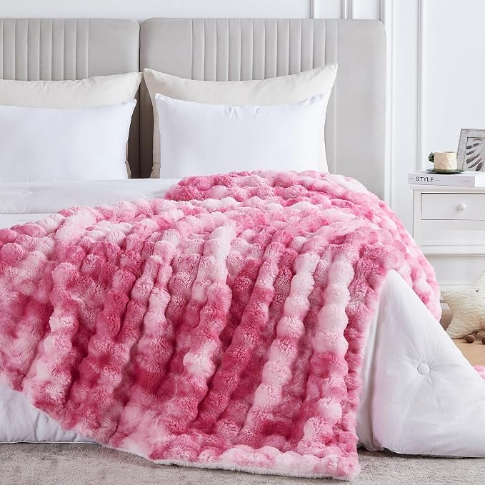 60x80 Inches Ultra-Soft Fuzzy Faux Fur Plush Twin Size Blanket - Image 7