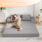 COMAX Convertible Sofa Bed Queen, Corduroy Folding Floor Couch Pull Out Couch - Image 6