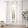 Ivory White Linen Curtains 63 Inches Long by Nanspring