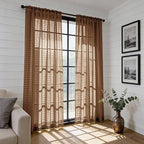 SpaceDresser Check Sheer Curtains 84 Inches Long - Image 6
